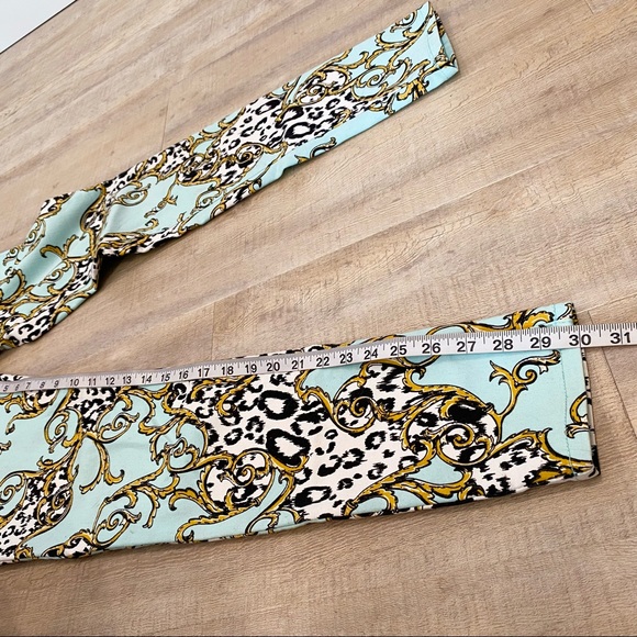 Celebrity Pink Robins Egg Blue Jeans with Gold and Leopard Print Detail - Picture 4 of 8